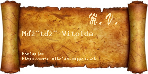 Máté Vitolda névjegykártya